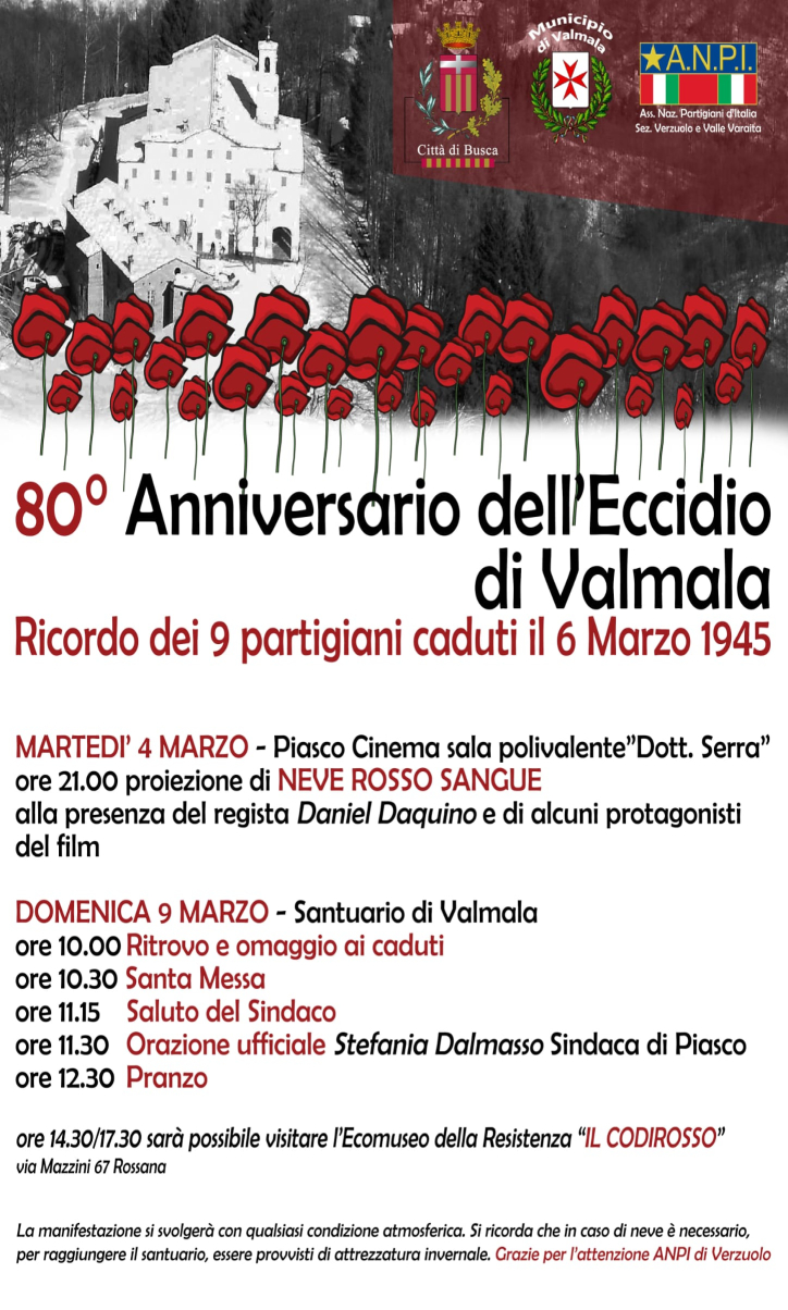80^ Commemorazione Eccidio di Valmala 80^ Commemorazione Eccidio di Valmala
